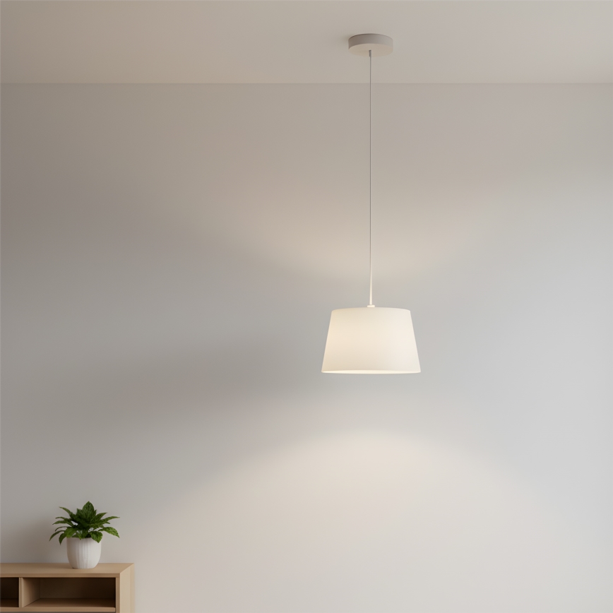 Hänglampa med kabel AIDA 1xE27/60W/230V Ø25 cm ek/vit
