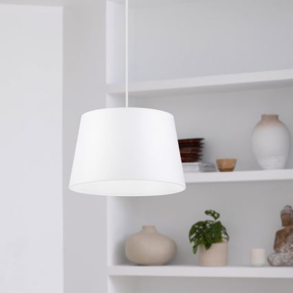 Hänglampa med kabel AIDA 1xE27/60W/230V Ø25 cm ek/vit