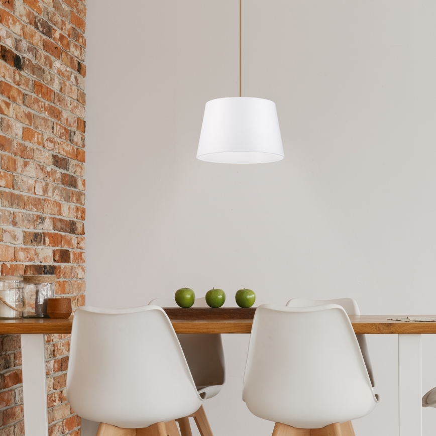 Hänglampa med kabel AIDA 1xE27/60W/230V Ø25 cm ek/vit