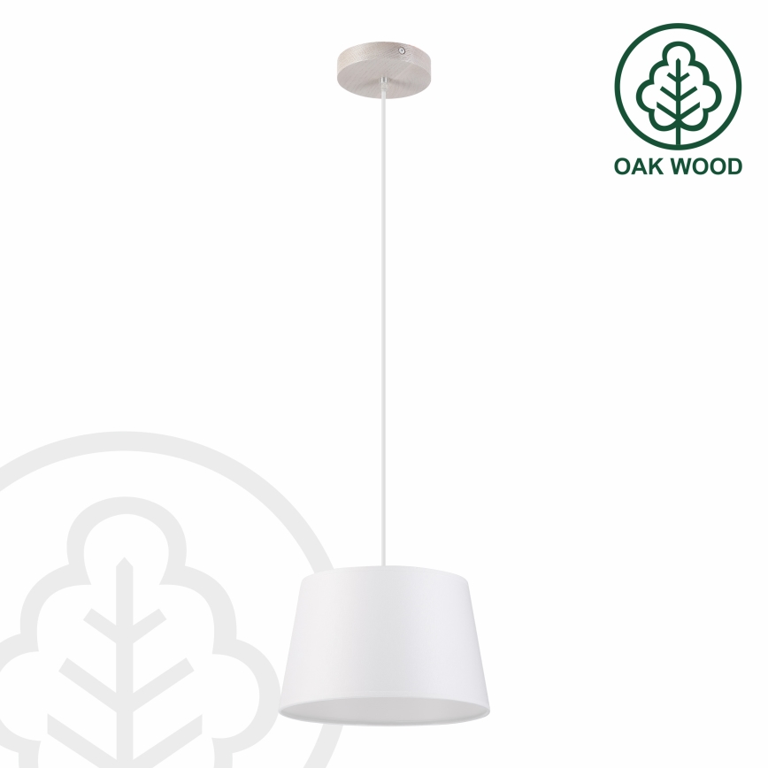 Hänglampa med kabel AIDA 1xE27/60W/230V Ø25 cm ek/vit
