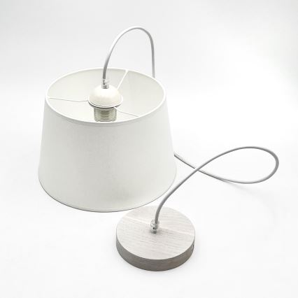 Hänglampa med kabel AIDA 1xE27/60W/230V Ø25 cm ek/vit