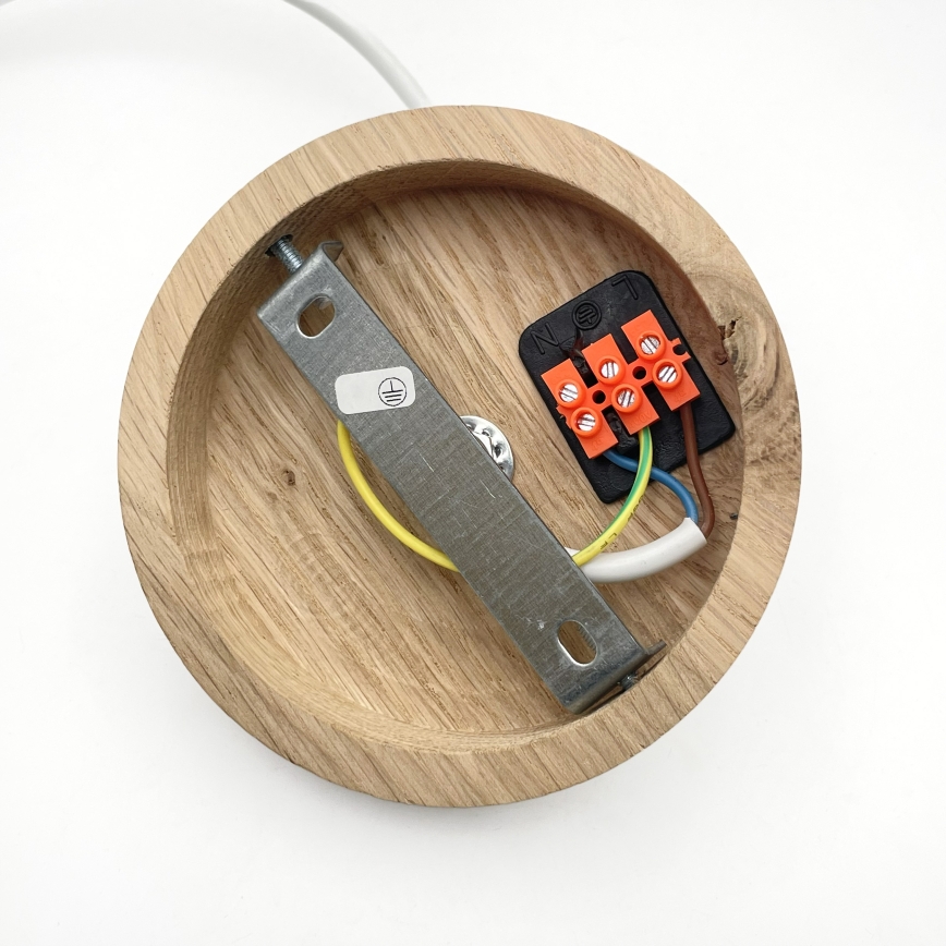 Hänglampa med kabel AIDA 1xE27/60W/230V Ø25 cm ek/vit