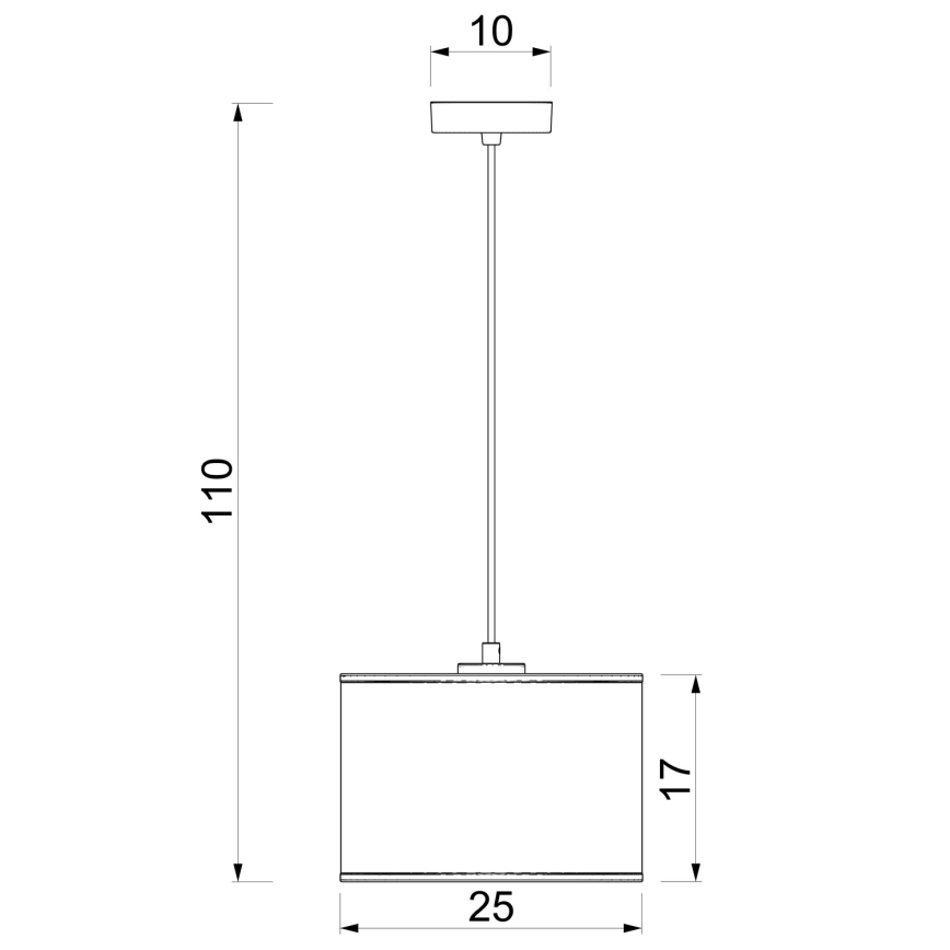 Hänglampa med kabel ARDEN 1xE27/15W/230V Ø 25 cm beige