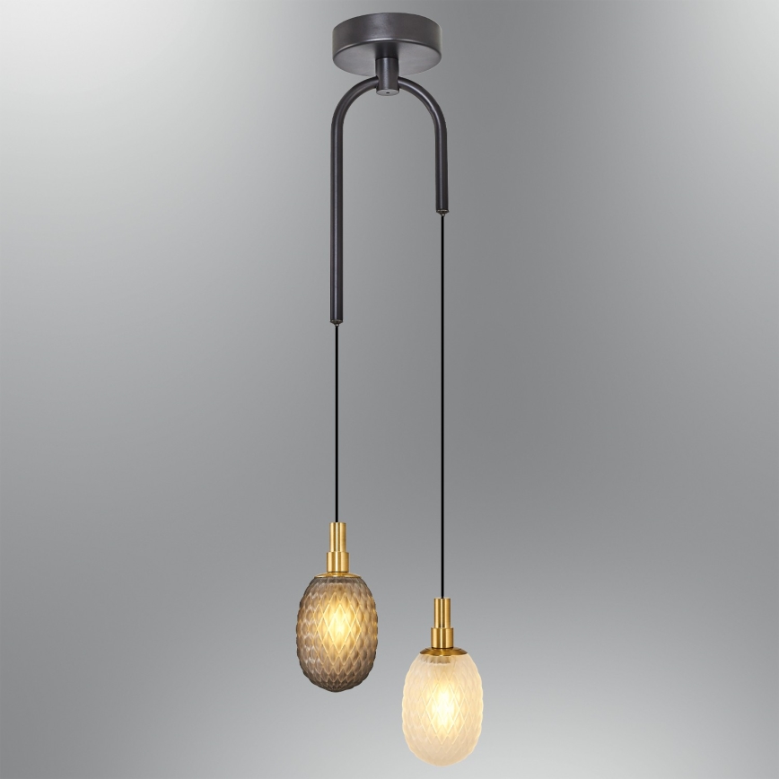 Hänglampa med kabel CACTUS 2xG9/5W/230V grå/vit