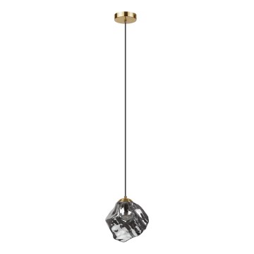 Hänglampa med kabel CRISTAL 1xE14/15W/230V mässing/rökfärgat svart