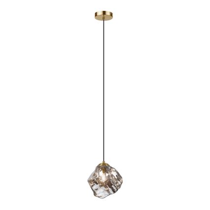 Hänglampa med kabel CRISTAL 1xE14/15W/230V mässing/rökfärgat svart