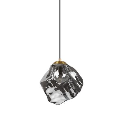 Hänglampa med kabel CRISTAL 1xE14/15W/230V mässing/rökfärgat svart