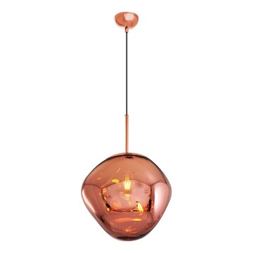 Hänglampa med kabel CRUMPLED 1xE27/24W/230V Ø 36 cm koppar