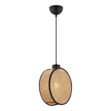 Hänglampa med kabel DRUM 1xE27/60W/230V brun/svart