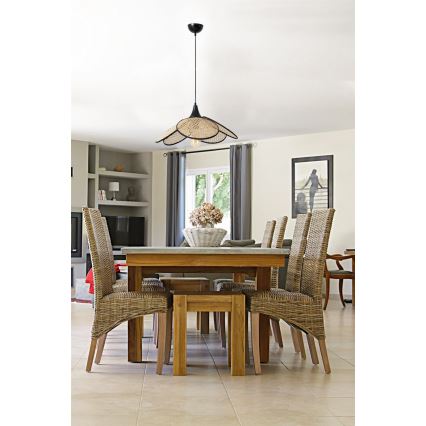 Hänglampa med kabel FUME 1xE27/40W/230V Ø 45 cm svart/beige