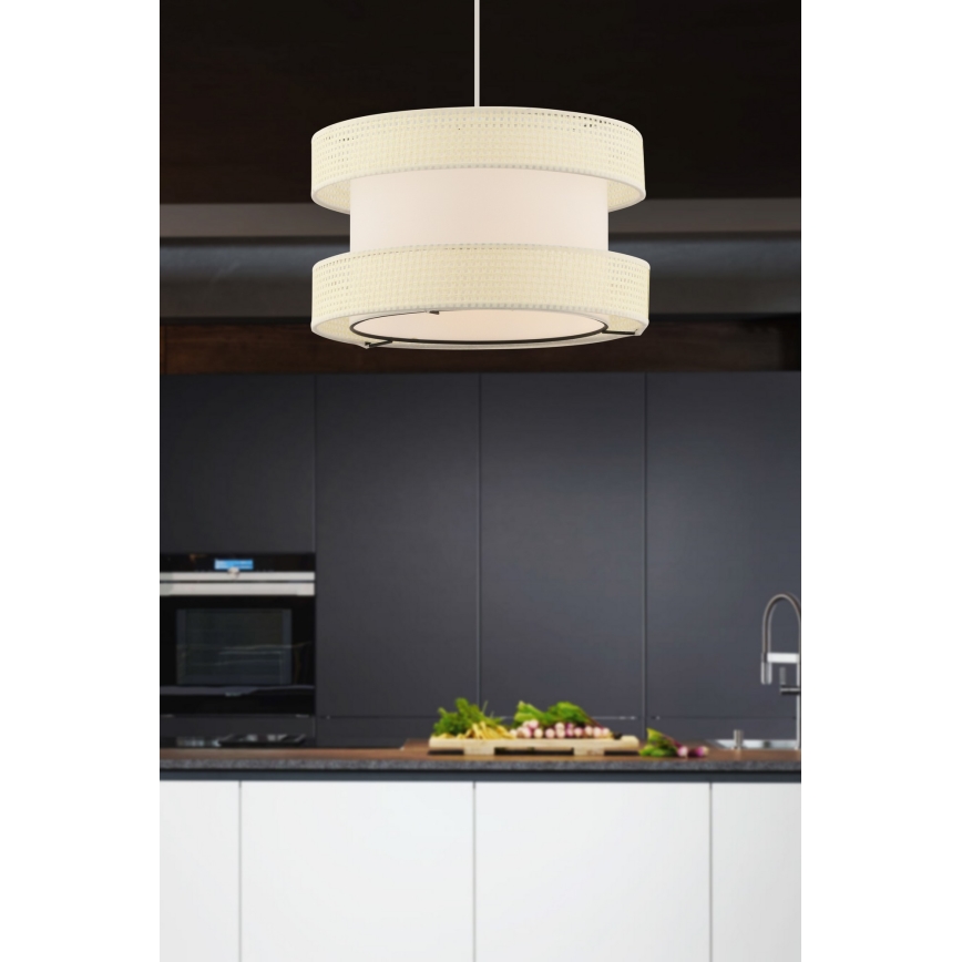 Hänglampa med kabel HALO 1xE27/60W/230V krämfärgad