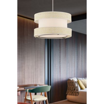 Hänglampa med kabel HALO 1xE27/60W/230V krämvit