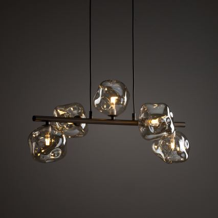 Hänglampa med kabel LAVA 5xG9/8W/230V brons/rökig beige