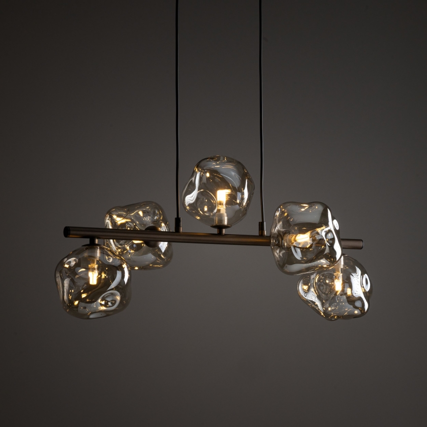 Hänglampa med kabel LAVA 5xG9/8W/230V brons/rökig beige