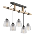 Hänglampa med kabel LEANDRA 5xE27/15W/230V ek/svart
