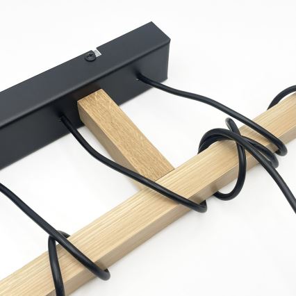 Hänglampa med kabel LEANDRA 5xE27/15W/230V ek/svart