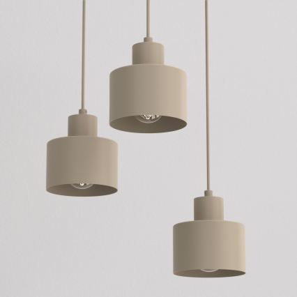Hänglampa med kabel PARKLA 3xE27/15W/230V beige