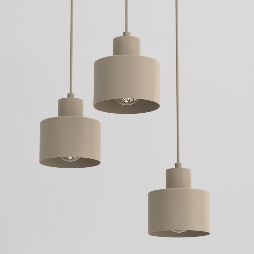 Hänglampa med kabel PARKLA 3xE27/15W/230V beige