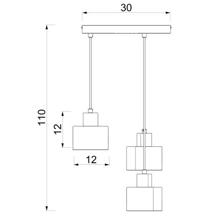 Hänglampa med kabel PARKLA 3xE27/15W/230V beige