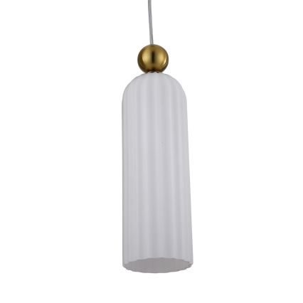 Hänglampa med kabel PIEGA 1xE14/40W/230V mässing/vit