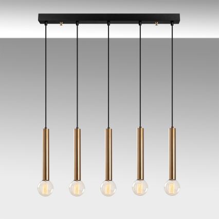 Hänglampa med kabel TEMPO 5xE27/40W/230V, guld