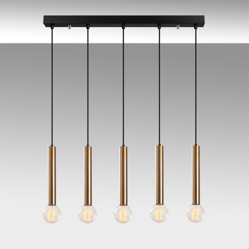 Hänglampa med kabel TEMPO 5xE27/40W/230V, guld