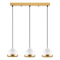 Hänglampa med kabel YILDO 3xE27/40W/230V vit/guld