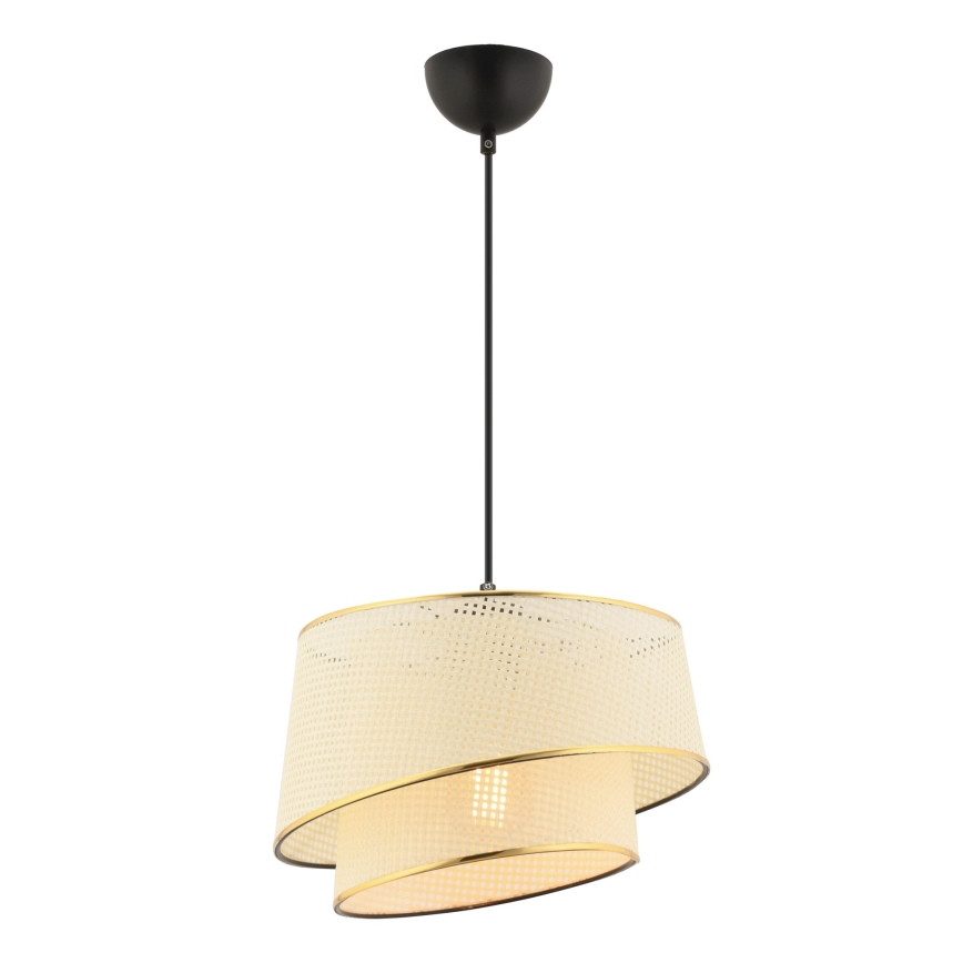 Hänglampa med sladd BARETTE 1xE27/60W/230V krämvit/guld