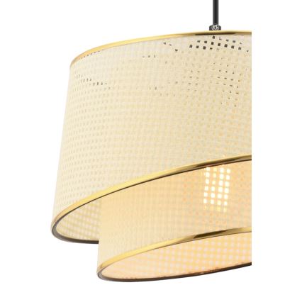 Hänglampa med sladd BARETTE 1xE27/60W/230V krämvit/guld