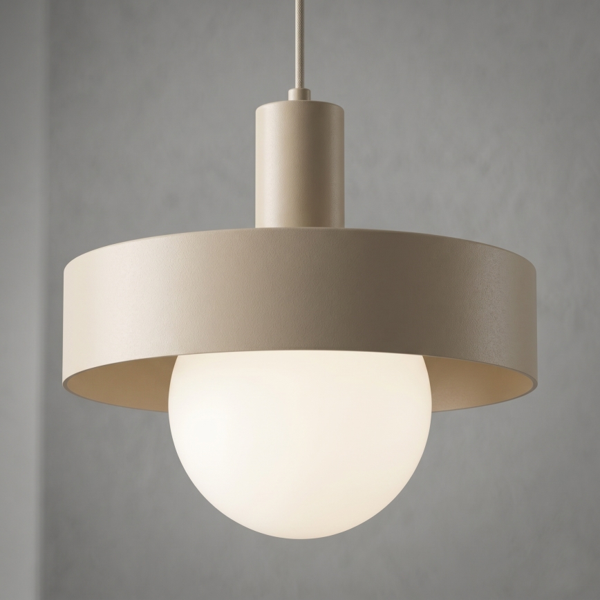 Hänglampa med sladd CANAN 1x E27/15W/230V Ø 29 cm beige