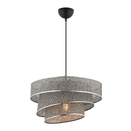 Hänglampa med sladd COUPER 1xE27/60W/230V grå/polerad krom