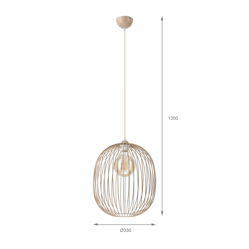 Hänglampa med sladd DESTELLO 1xE27/15W/230V Ø 33 cm, beige