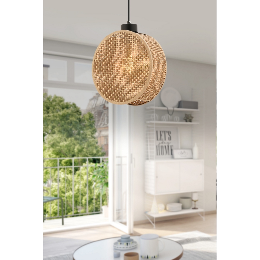 Hänglampa med sladd DRUM 1xE27/60W/230V brun