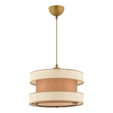 Hänglampa med sladd HALO 1xE27/60W/230V brun/krämfärgad