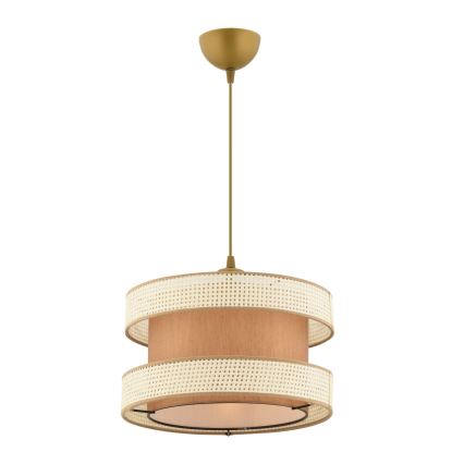 Hänglampa med sladd HALO 1xE27/60W/230V brun/krämfärgad