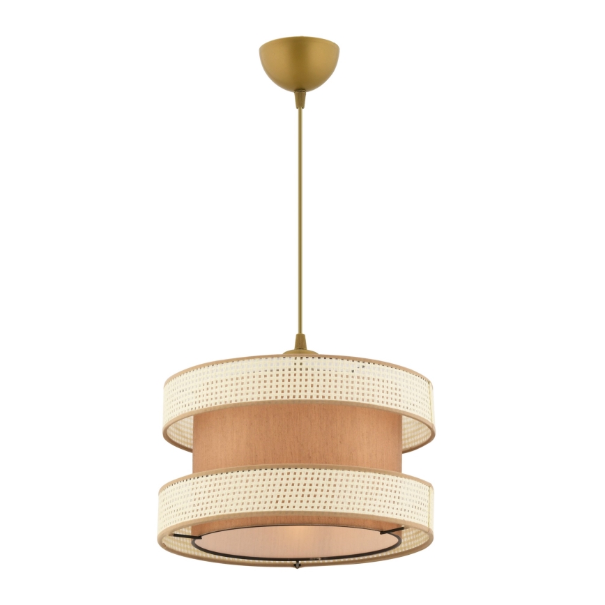 Hänglampa med sladd HALO 1xE27/60W/230V brun/krämfärgad