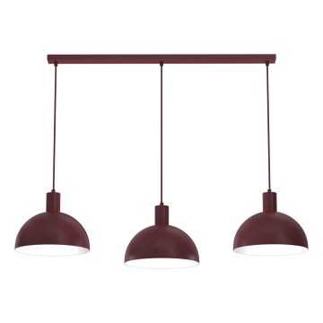 Hänglampa med sladd HANDA 3xE27/15W/230V bordeaux