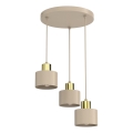Hänglampa med sladd PARKLA 3xE27/15W/230V beige/guld