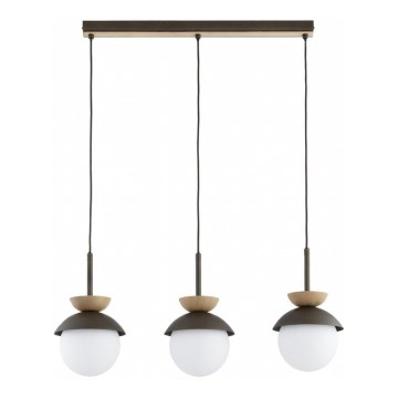 Hänglampa med sladd REMKE 3xE14/10W/230V brun