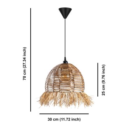 Hänglampa med sladd RUYO 1xE27/40W/230V brun