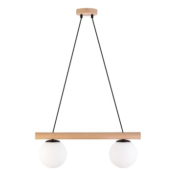 Hänglampa med sladd WOODSTOCK 2xE27/15W/230V trä/svart