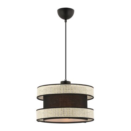 Hänglampa med vajer HALO 1xE27/60W/230V svart/krämfärgad