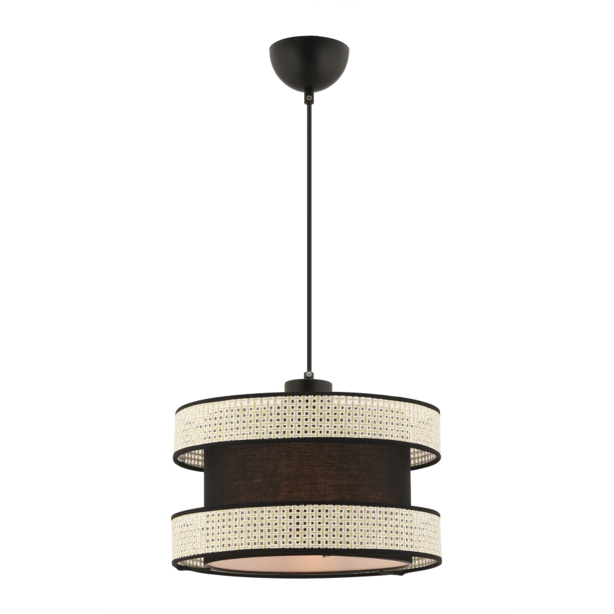 Hänglampa med vajer HALO 1xE27/60W/230V svart/krämfärgad