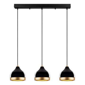 Hänglampa med vajer YILDO 3xE27/40W/230V svart/guld
