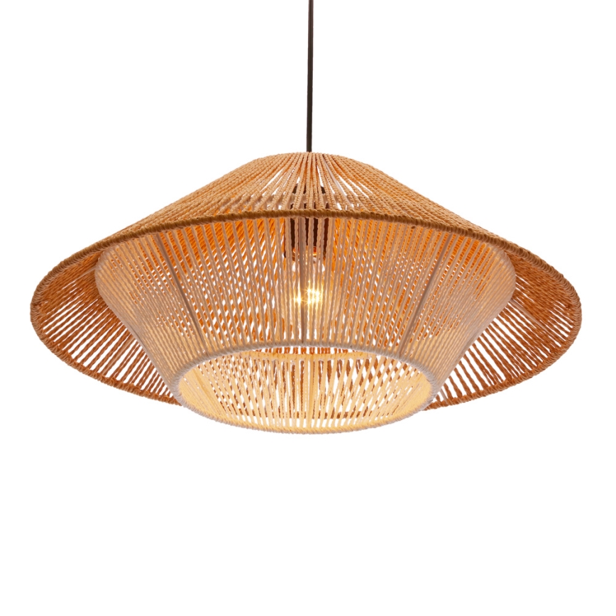 Hänglampa på kabel AFRICA 1xE27/40W/230V Ø 50 cm brun/krämfärgad
