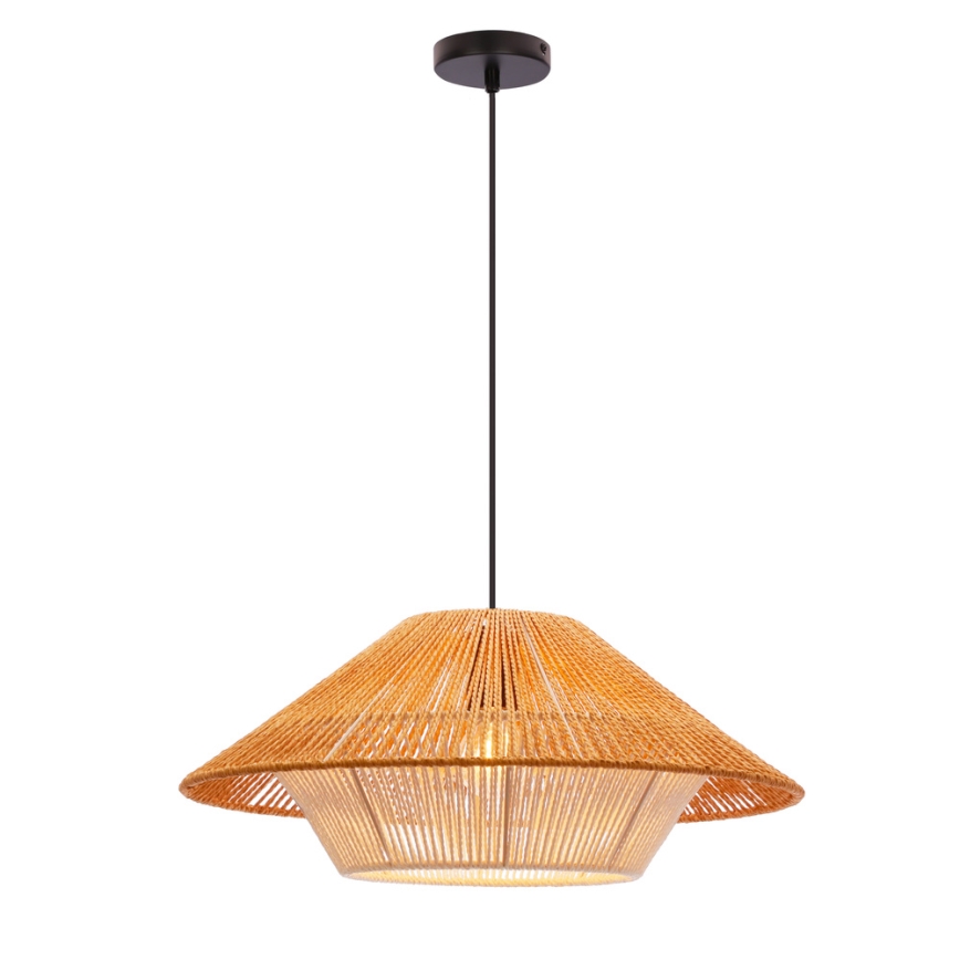 Hänglampa på kabel AFRICA 1xE27/40W/230V Ø 50 cm brun/krämfärgad
