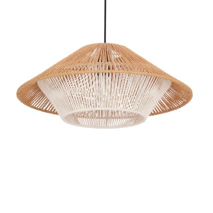 Hänglampa på kabel AFRICA 1xE27/40W/230V Ø 50 cm brun/krämfärgad