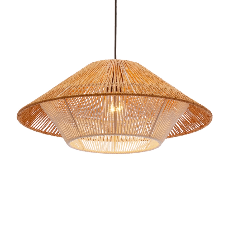 Hänglampa på kabel AFRICA 1xE27/40W/230V Ø 50 cm brun/krämfärgad