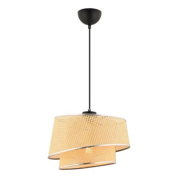 Hänglampa på kabel BARETTE 1xE27/60W/230V beige/blank krom
