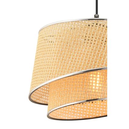 Hänglampa på kabel BARETTE 1xE27/60W/230V beige/blank krom